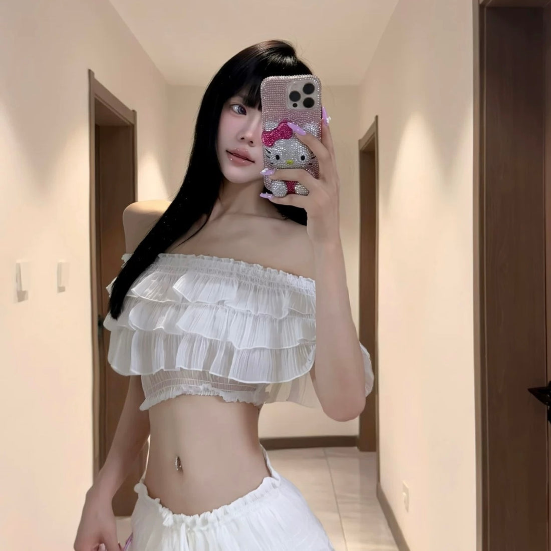 Cakey White Off Shoulder Top