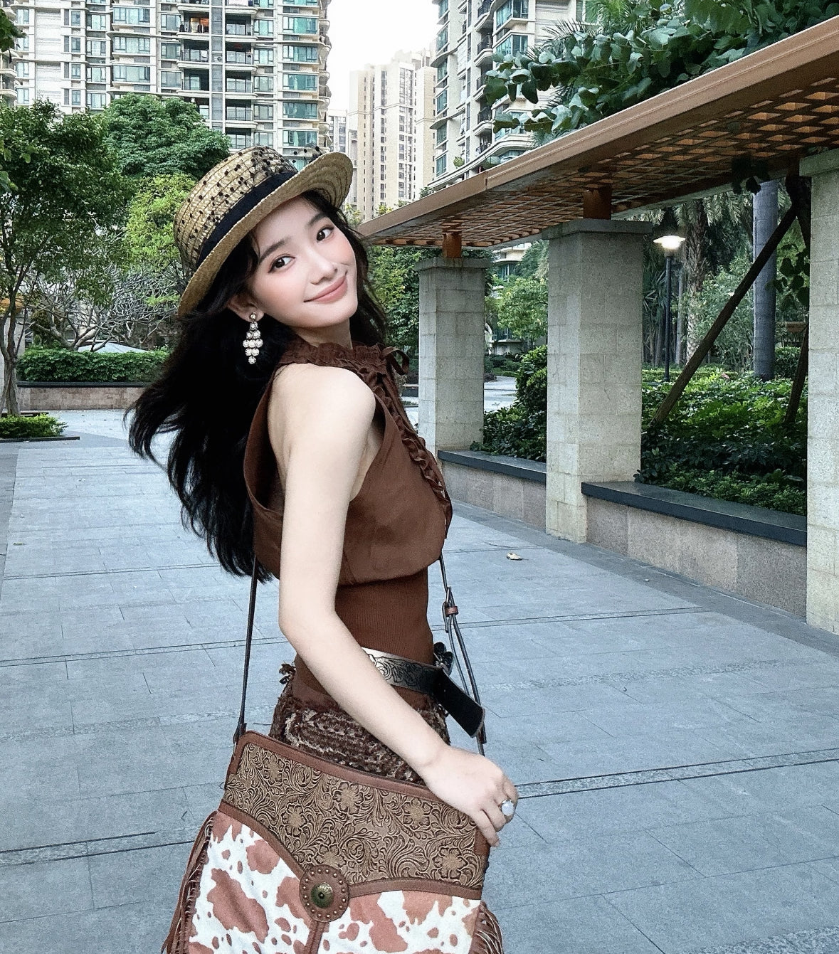 Sleeveless Chocolate Top