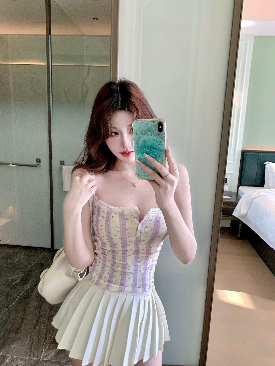 Purple Stripe Strap Top