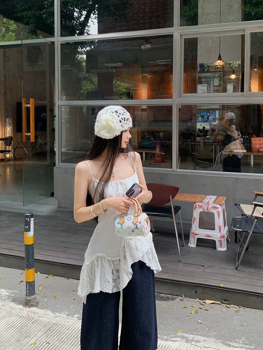 White Strap Long Inner Top