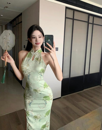 Green Cheongsam CD028 Long Dress (S, M)