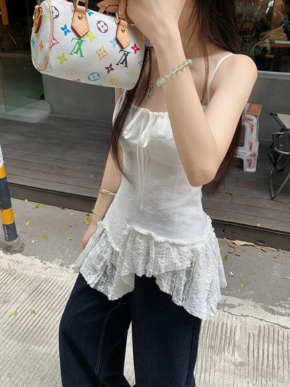 White Strap Long Inner Top