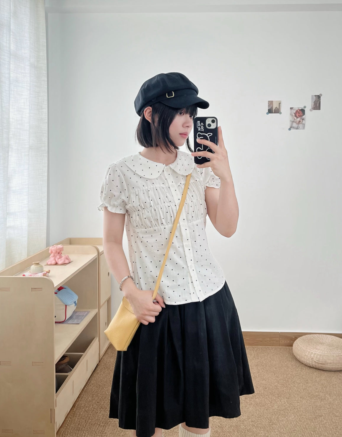 Cute Collar Mini Dot Top (S, M)