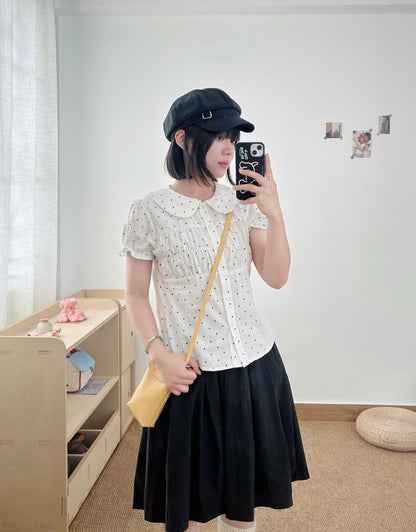 Cute Collar Mini Dot Top (S, M)