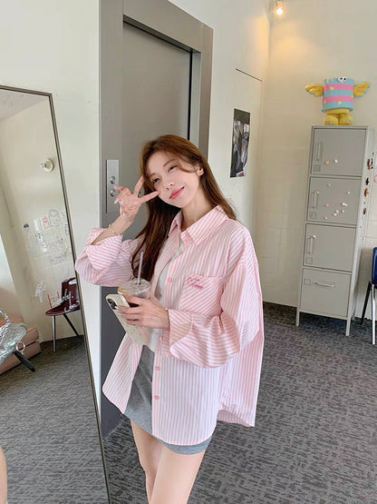 Stripe Pink Long Sleeve Shirt