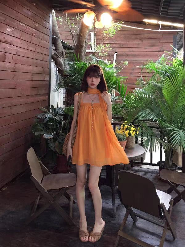 Orange Tube Long Top