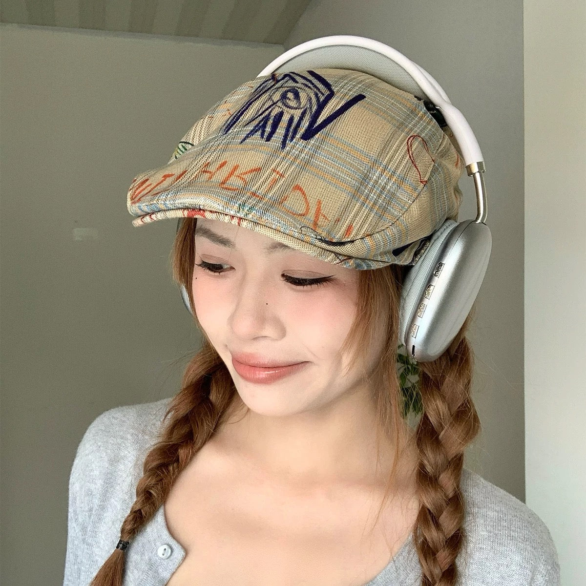 Khaki Graffiti Drawing Hat