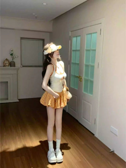 Top + Orange Lantern Skort Skirt