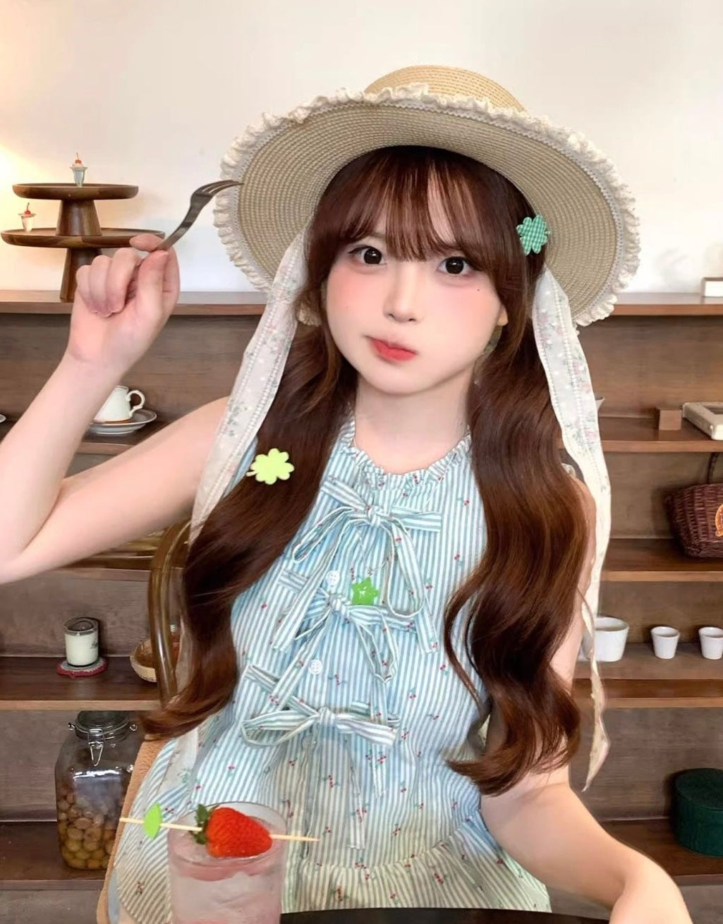 Mint Green Stripe Top