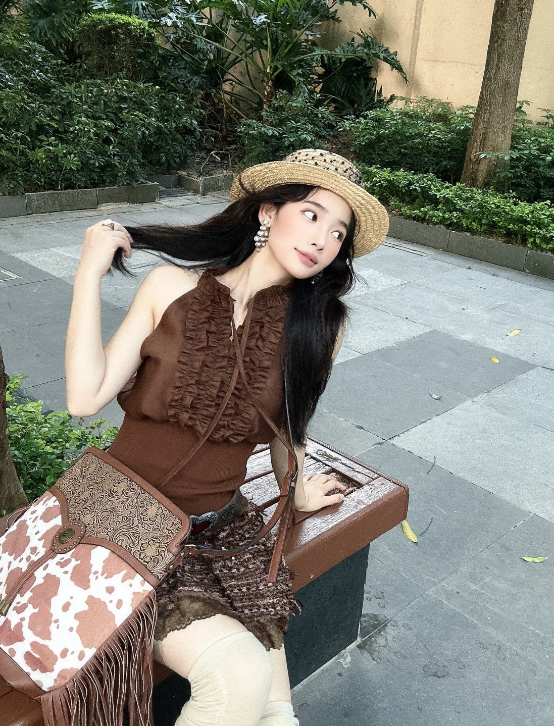 Sleeveless Chocolate Top