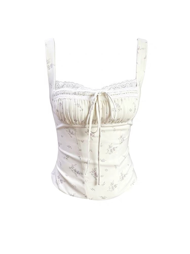 Sleeveless Lavender Beige Top