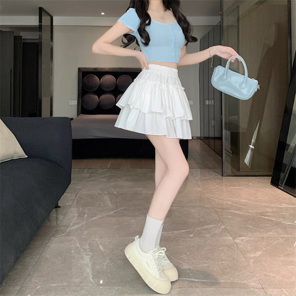 White High Waist Mini Skirt SK21