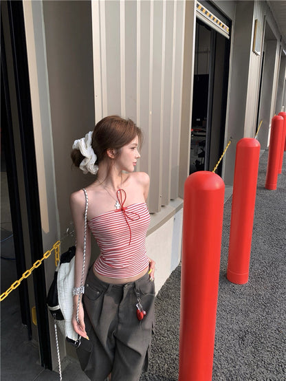 Red Stripe Tube Top