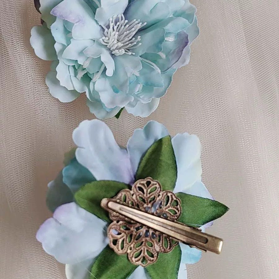Summer F07 Mint Floral Hair Pin Set