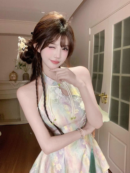 Paint Cheongsam CD036 Dress Set (S)