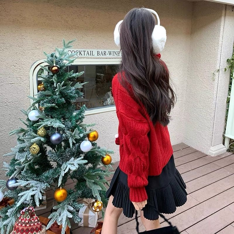 Christmas Long Sleeve Red Top C007