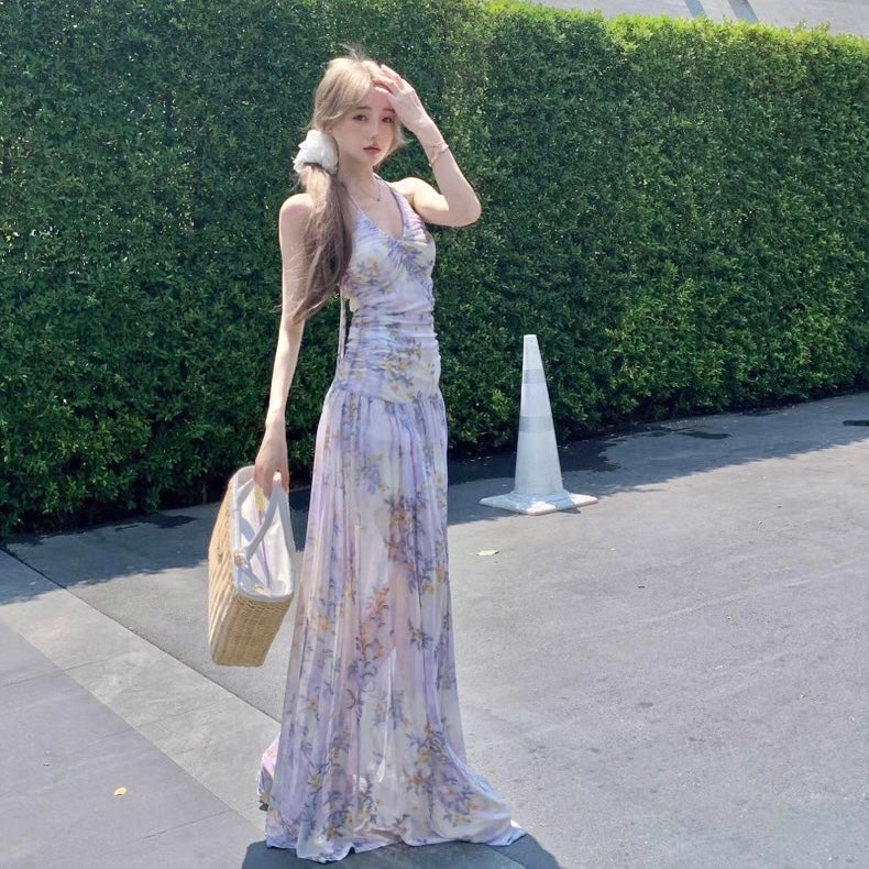 Floral Purple Mesh Dress