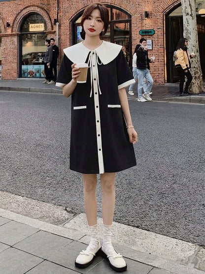 Dolly Collar Short Sleeve Dress