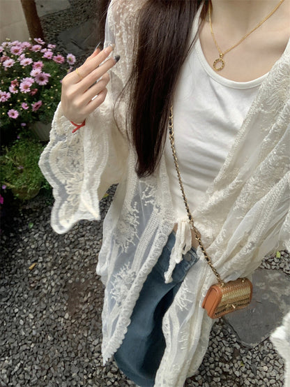 Embroidery Long Cardigan
