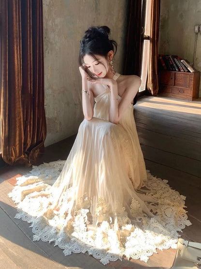 Beige Chiffon Two Piece Set