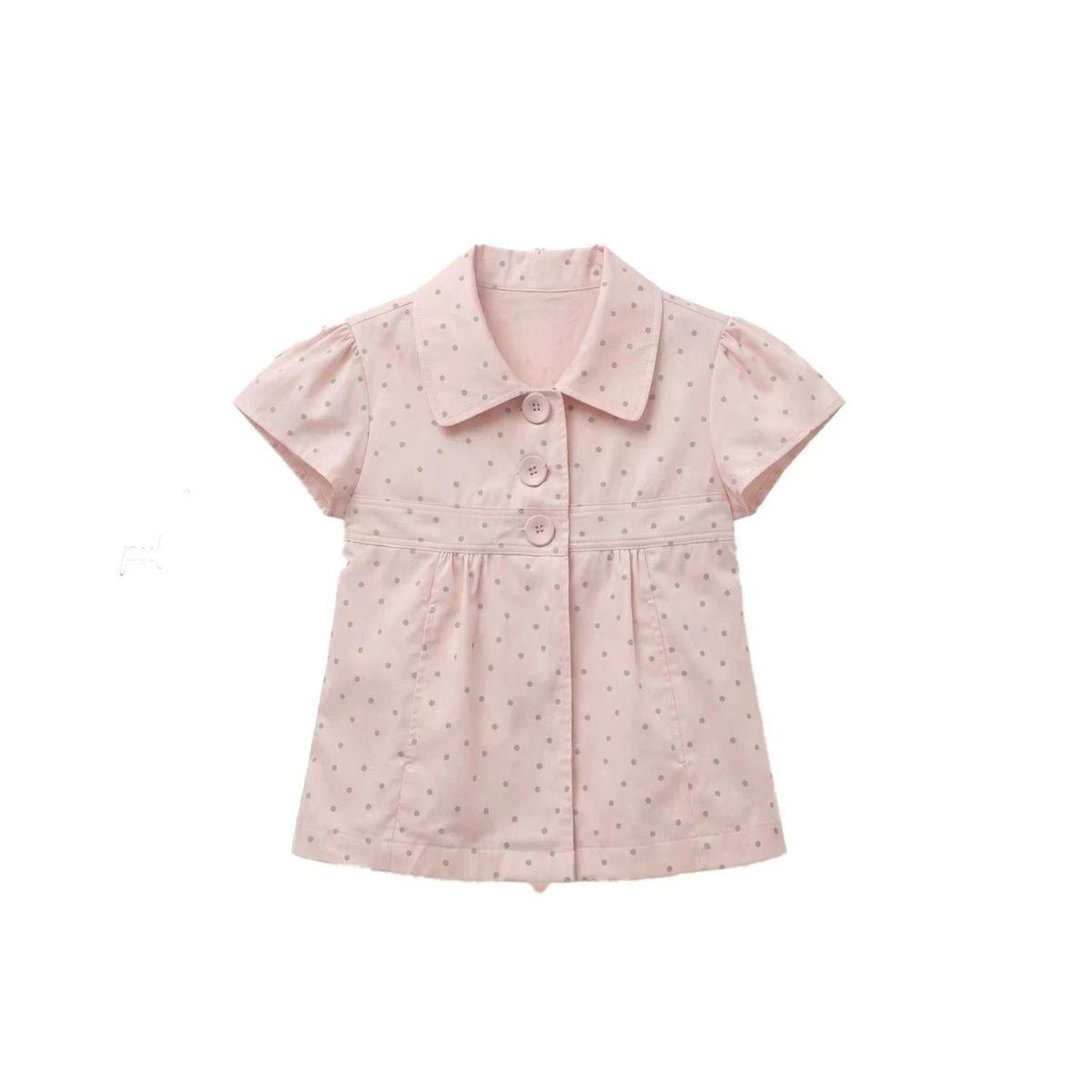 Grey Dot Pink Top (S, M)