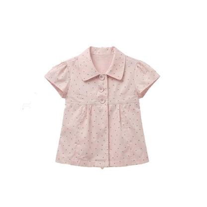 Grey Dot Pink Top (S, M)