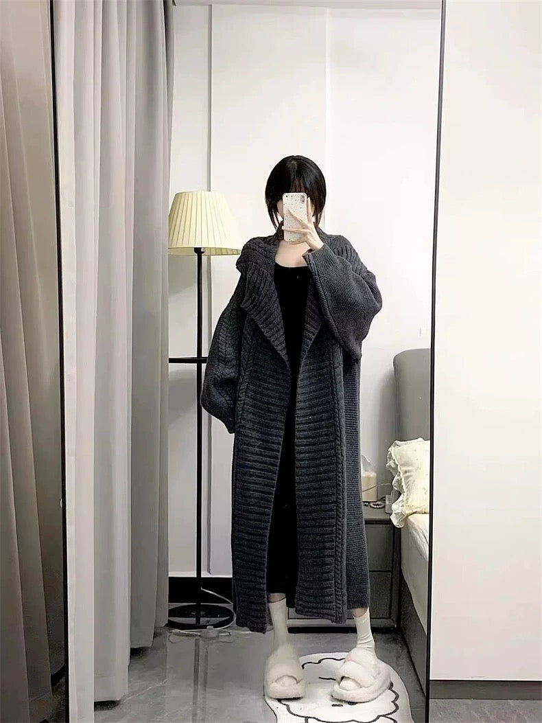 Thick Knitted Long Cardigan