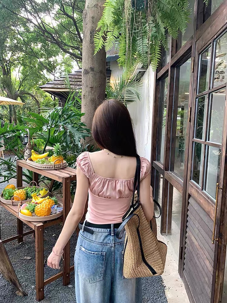 Penny Pink Mix Satin Top
