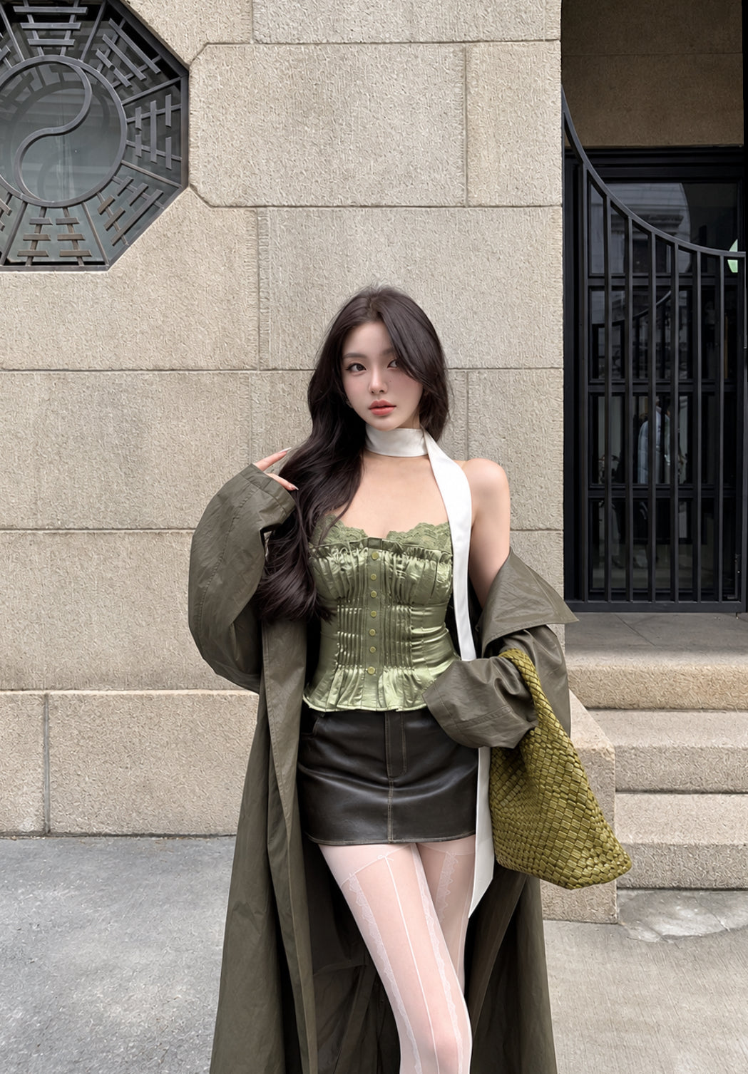 Mix Silk Lace Strap Top