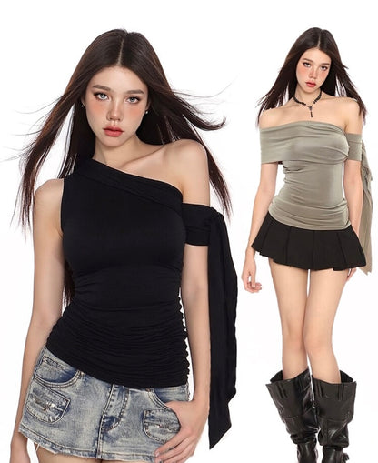 Side Off Shoulder Sleeve Top