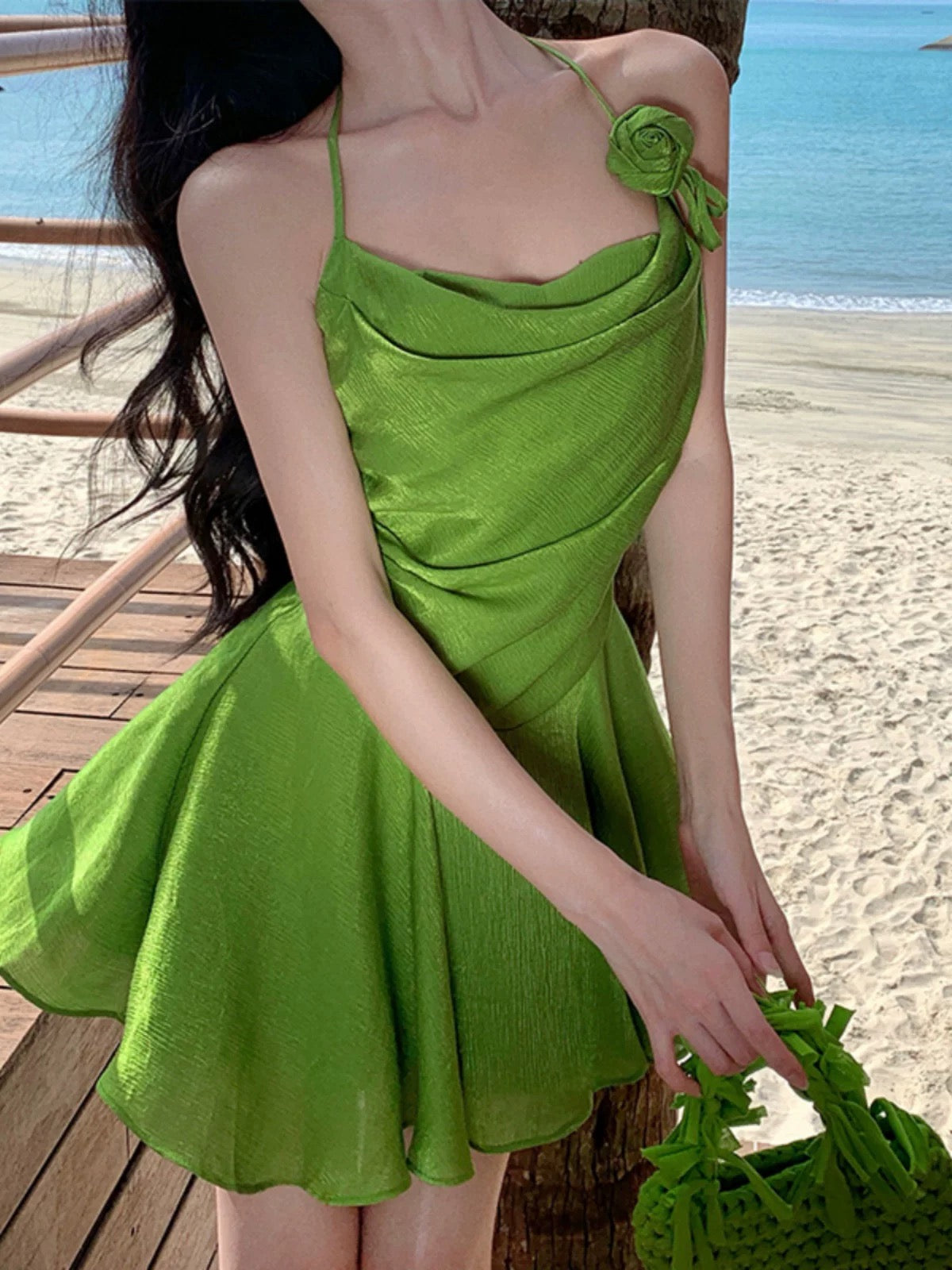 Fairy Bareback Green Dress (S, M, L)