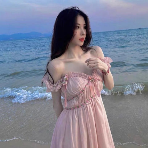 Summer Beach Pink Long Dress