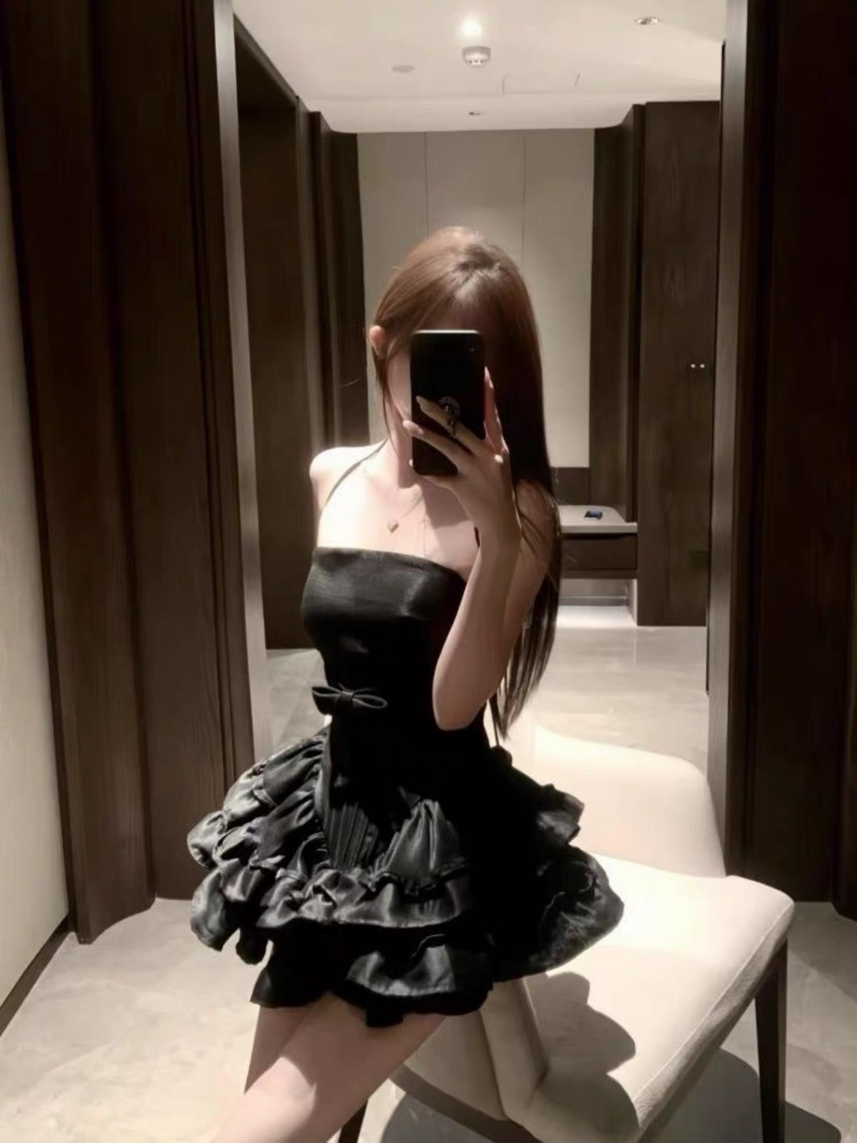 Tube Black Dress + Shorts (XS-S)