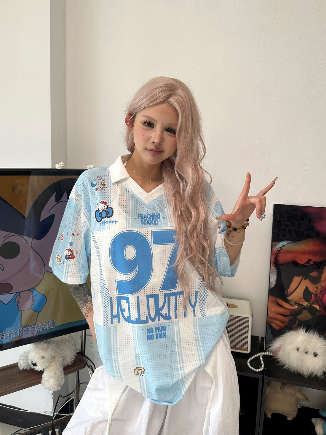 No.97 Blue Ball Tee Top
