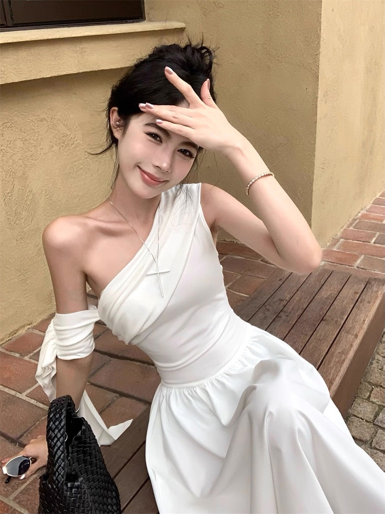 Off Side Shoulder Long Dress