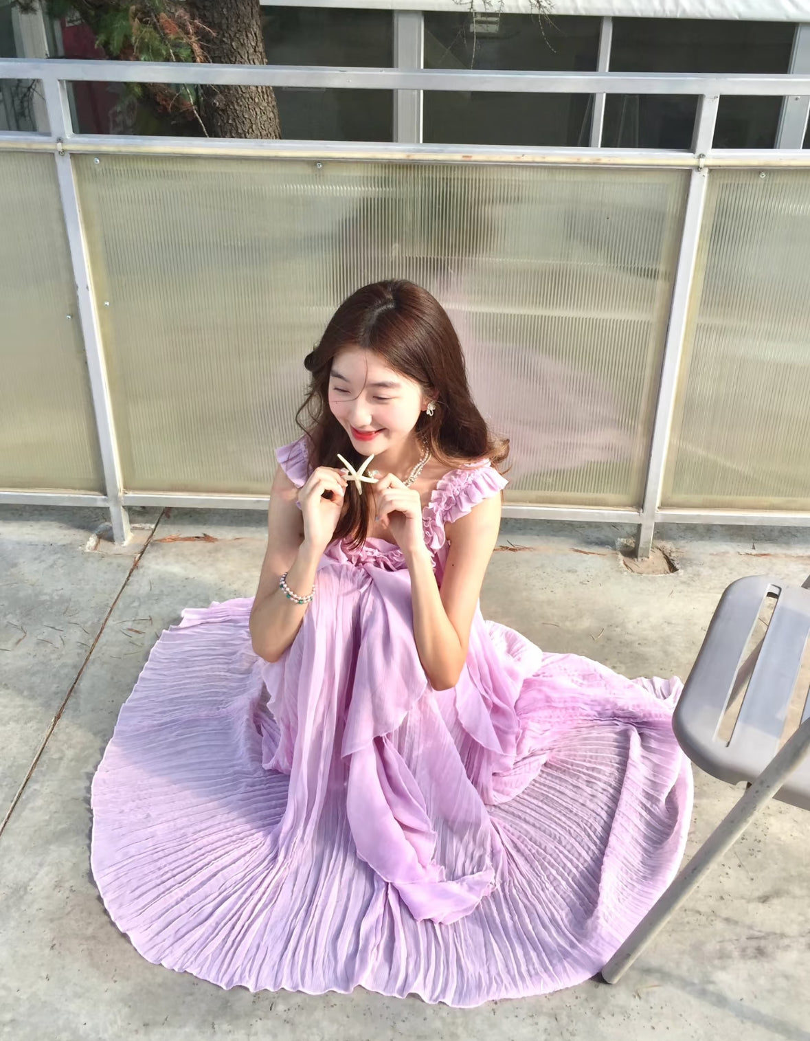 Purple Chiffon Dress