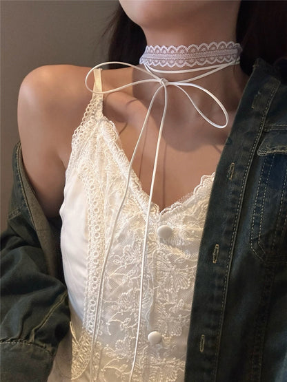 Lacey Ribbon as Choker/Necklace NL01