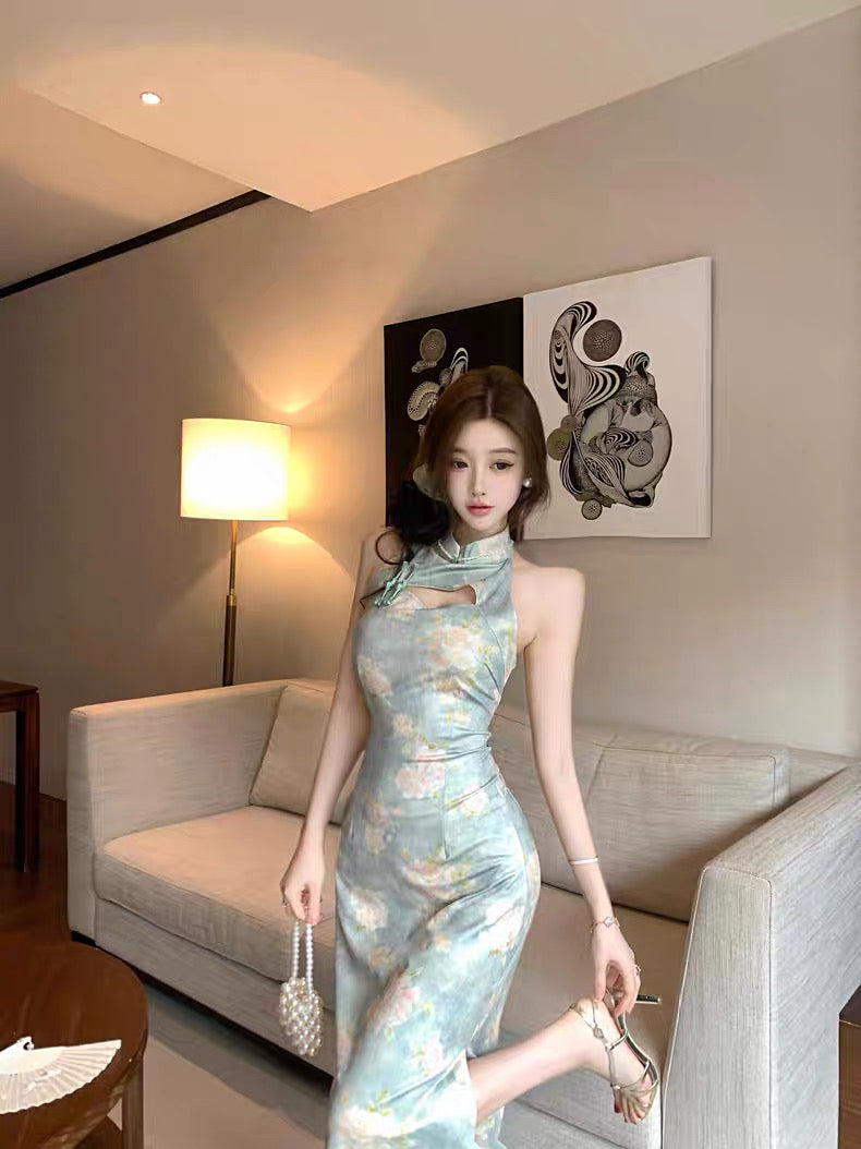Green Cheongsam CD041 Long Dress (S)