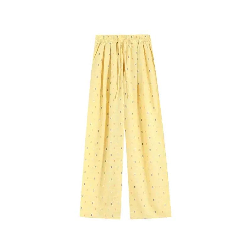 Yellow Colour Dots Long Pants