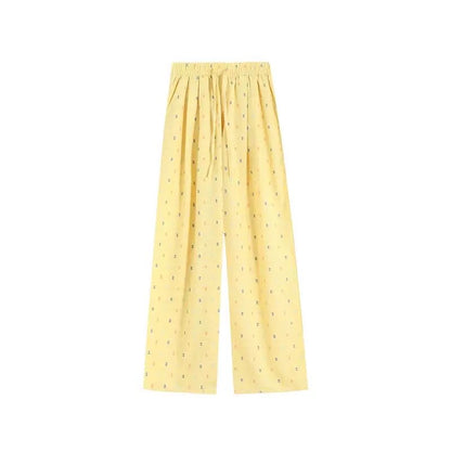 Yellow Colour Dots Long Pants
