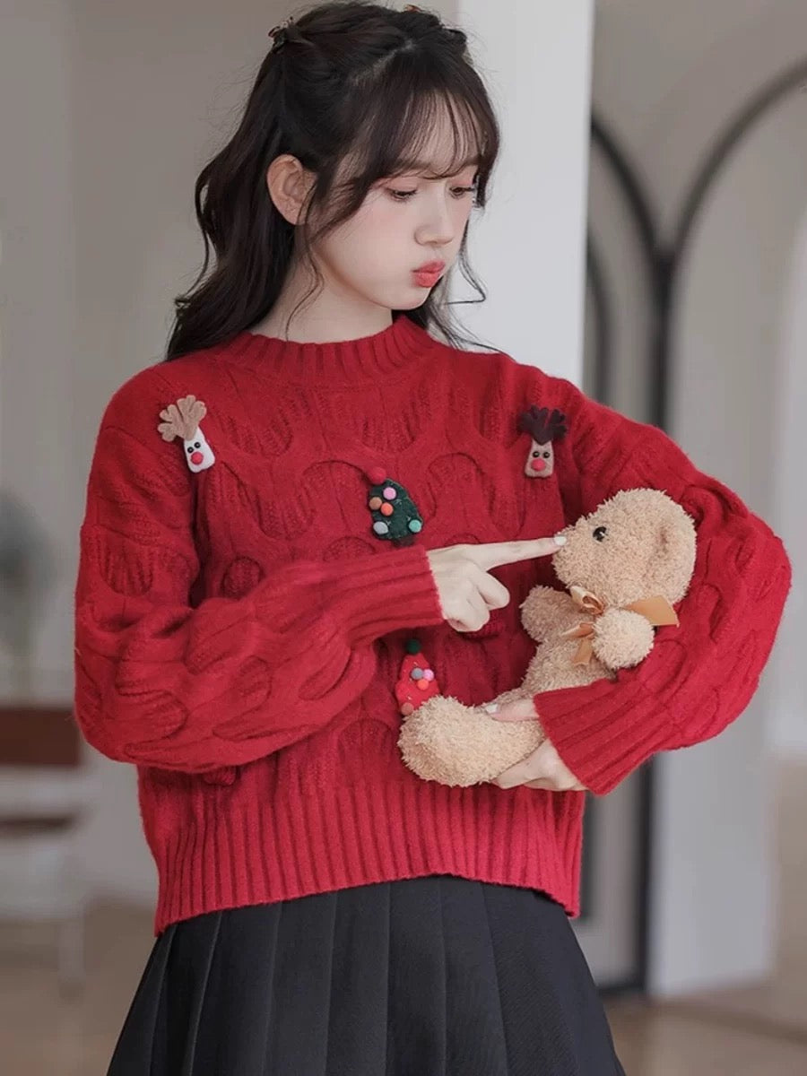 Christmas Long Sleeve Red Top C007