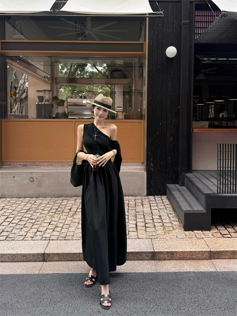 Off Side Shoulder Long Dress