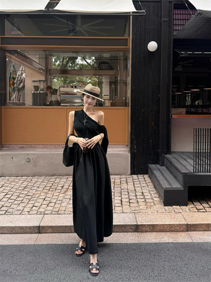 Off Side Shoulder Long Dress