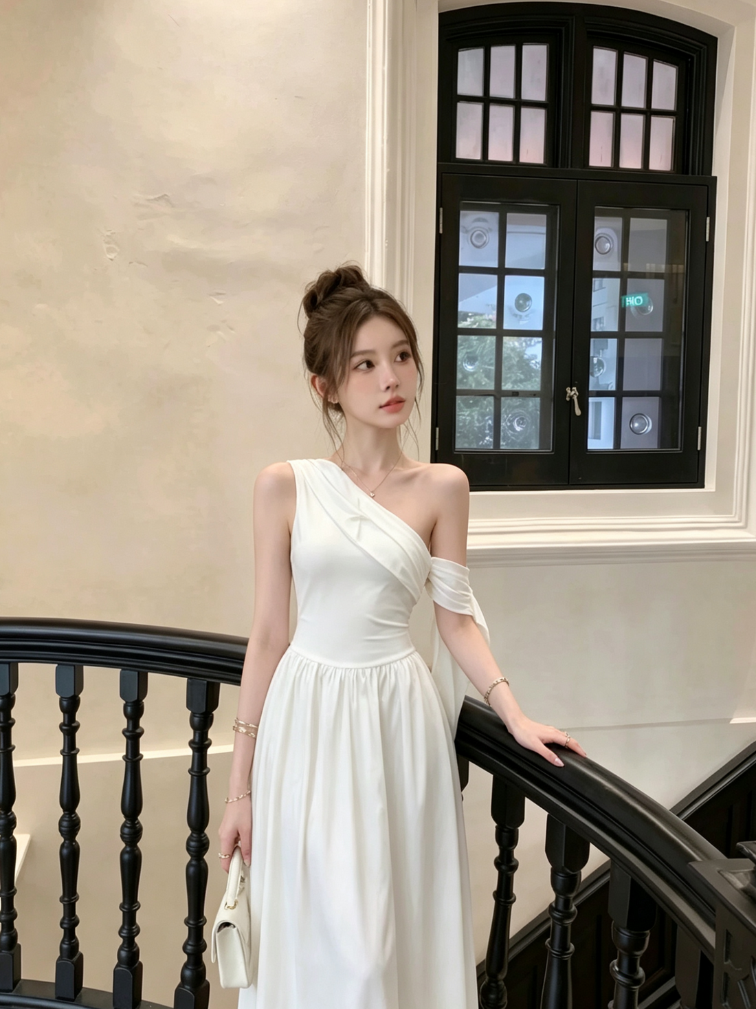 Off Side Shoulder Long Dress