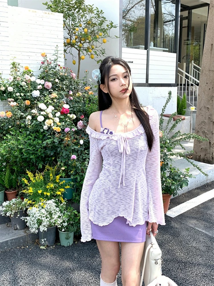 Purple Dress Two Pieces Set