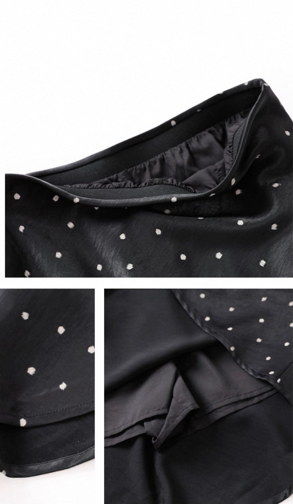 Middle Low Waist Polka Dot Satin Skirt SK38