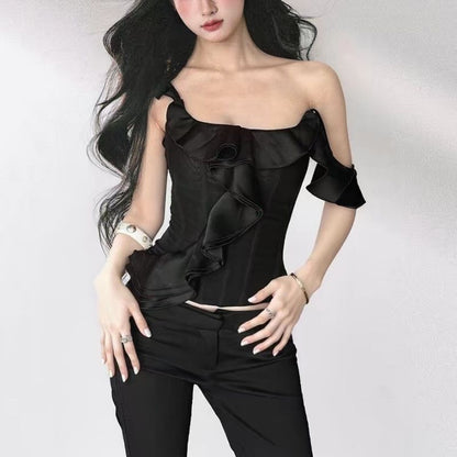 Satin Black Top (S)