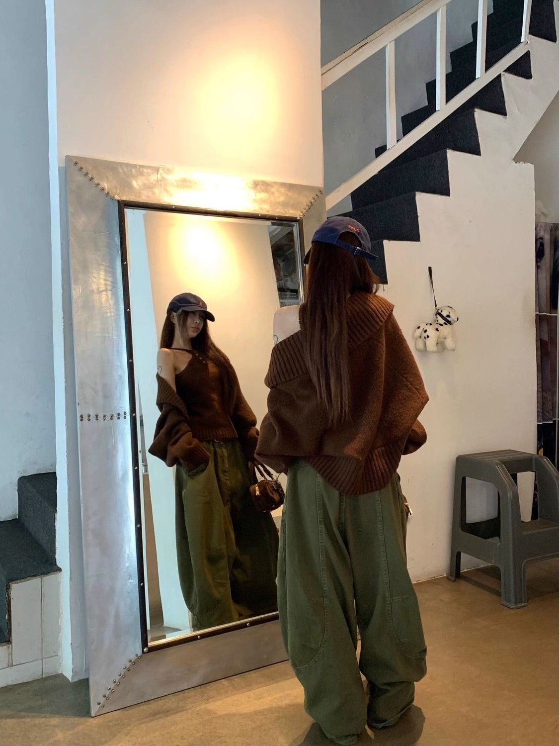 Brown Top + Cardigan Two Piece Set