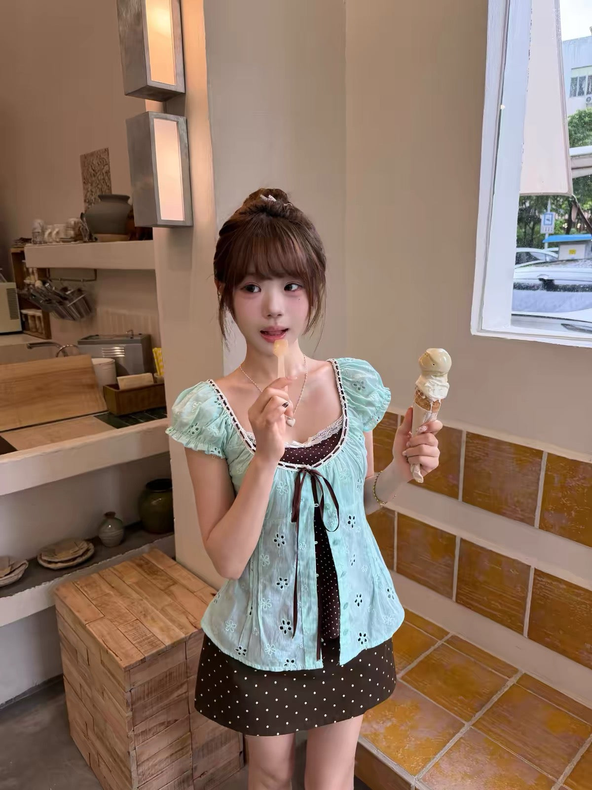 Mint Mix Chocolate Top (S)