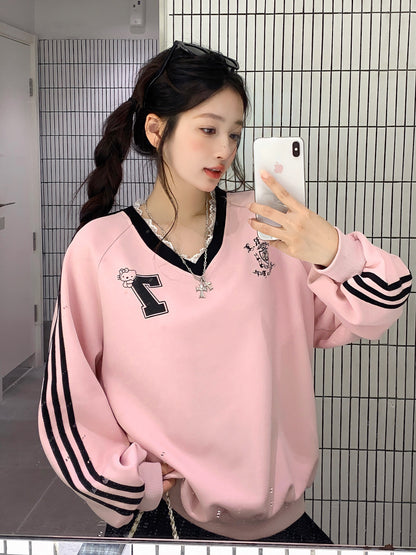 No.7 Long Sleeve Sweater Top (Pink)